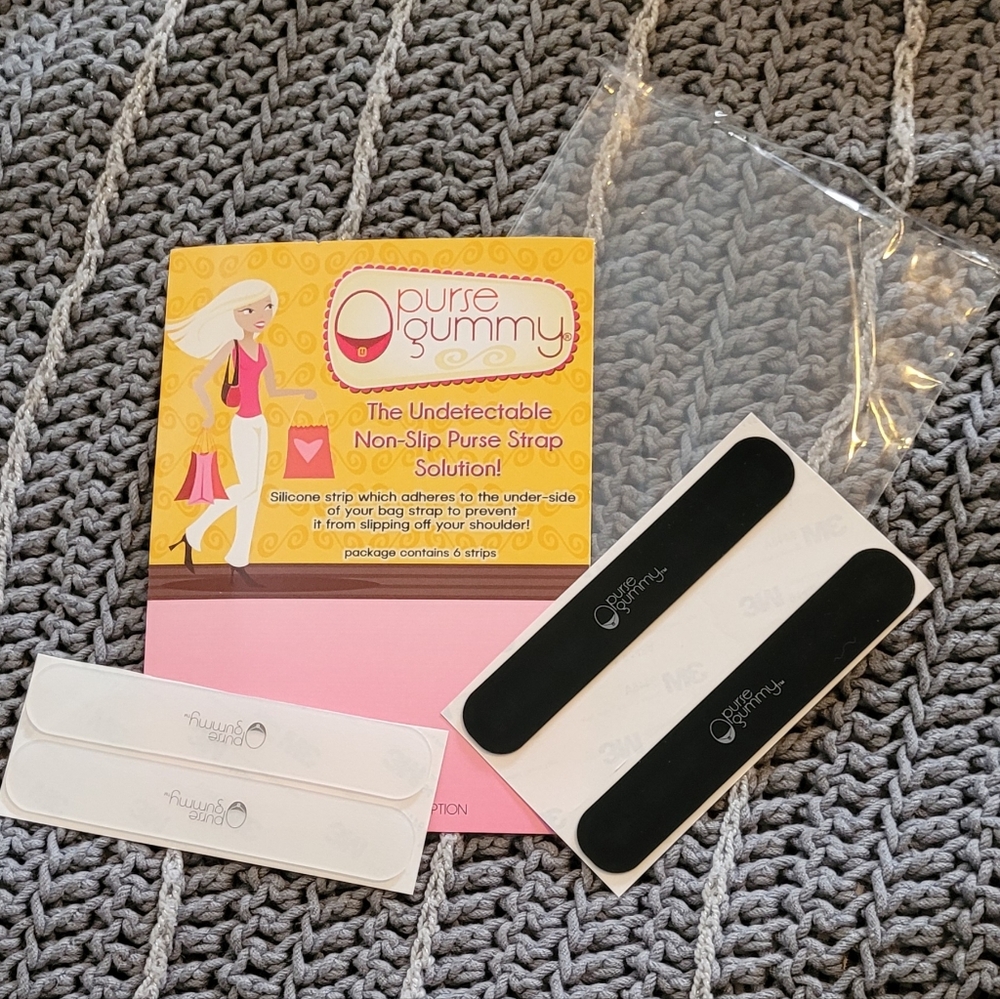 Purse Gummy Non-Slip Purse Strap Strips - Black & White